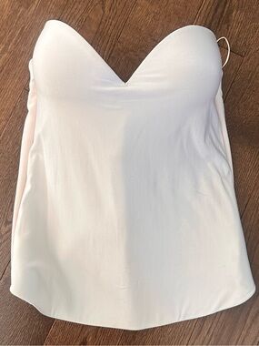 David's Bridal Intimates Padded White Strapless Bustier Bra